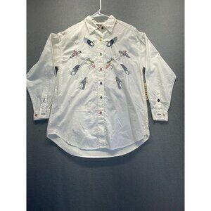 Stefano International VTG 80’s Tags White Button Up Collar Women’s Size S Cotton